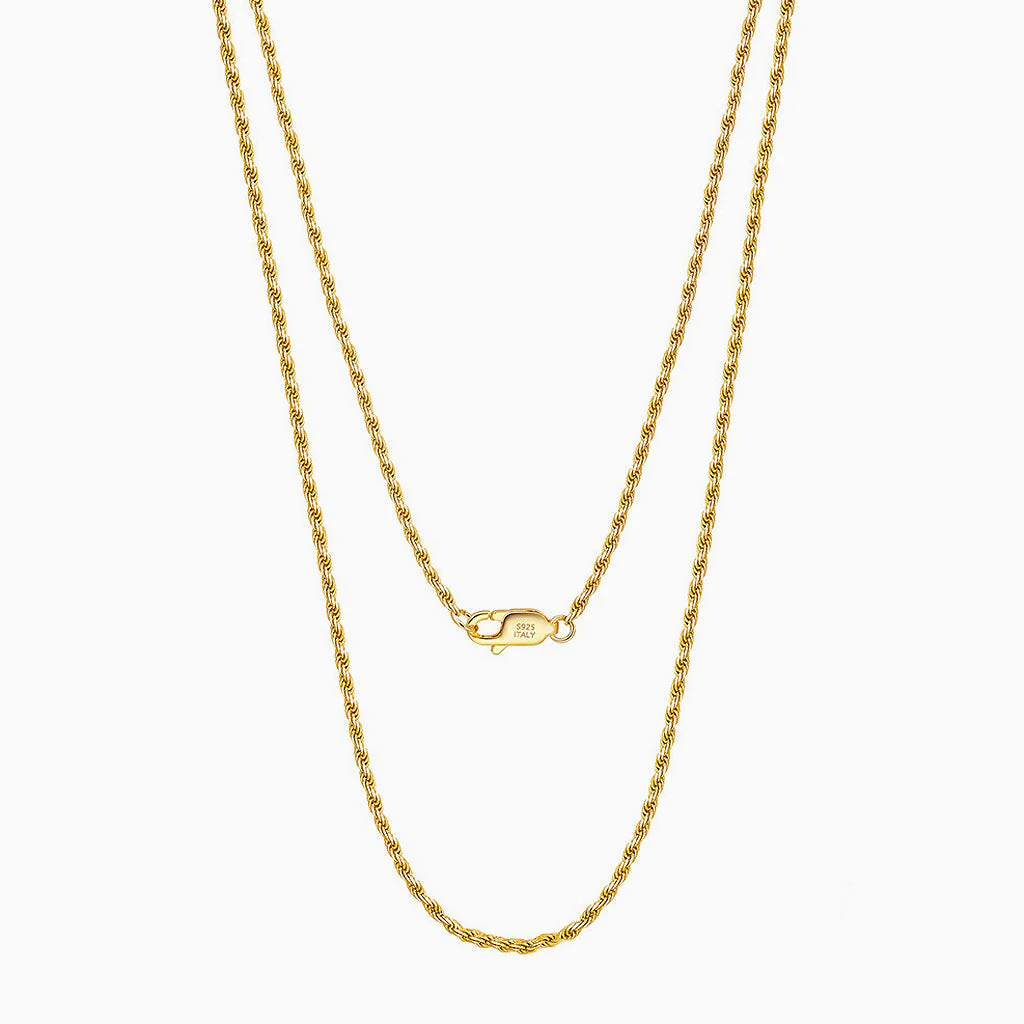 Dynamic Twisted Rope Pure Color Sterling Silver 1.5MM Chain NeckLace - Image 2