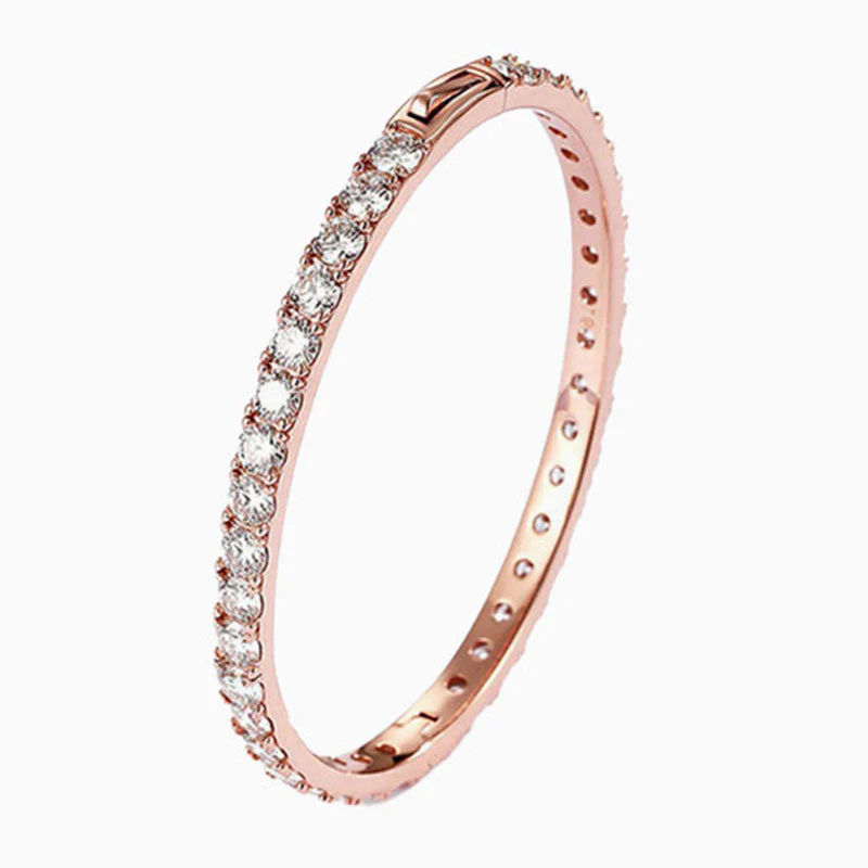 Easy To Match Sterling Silver 4MM Moissanite Eternity Bangle Bracelet - Image 3