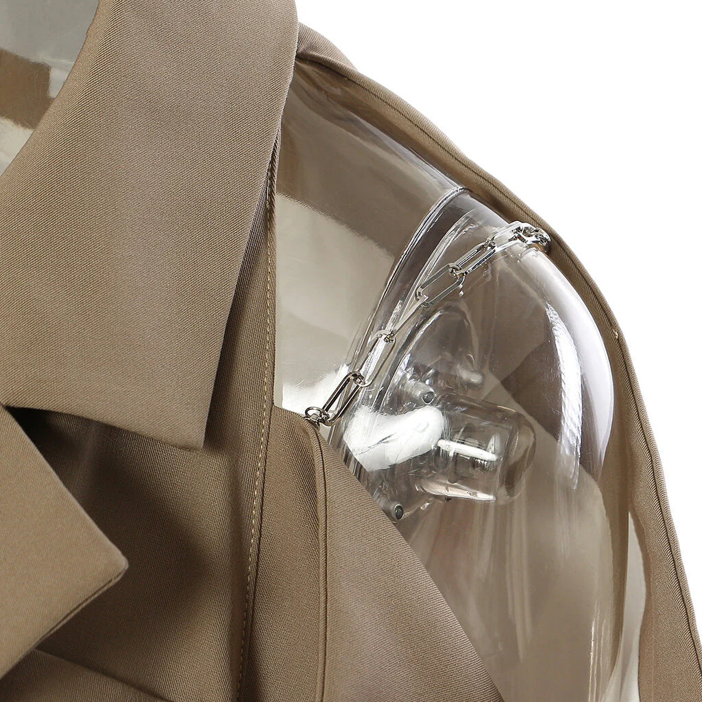 Edgy Chain Strap Off the Shoulder CutOut Lapel Collar Single Breasted Blazer - Image 3