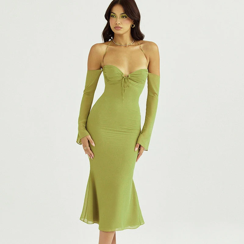 EGYTH Long Sleeve STRAPS MIDI Dress - Image 4