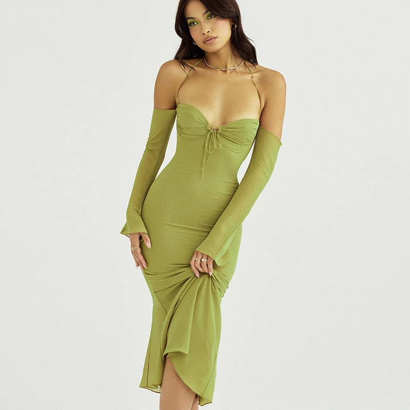 EGYTH Long Sleeve STRAPS MIDI Dress - Image 5