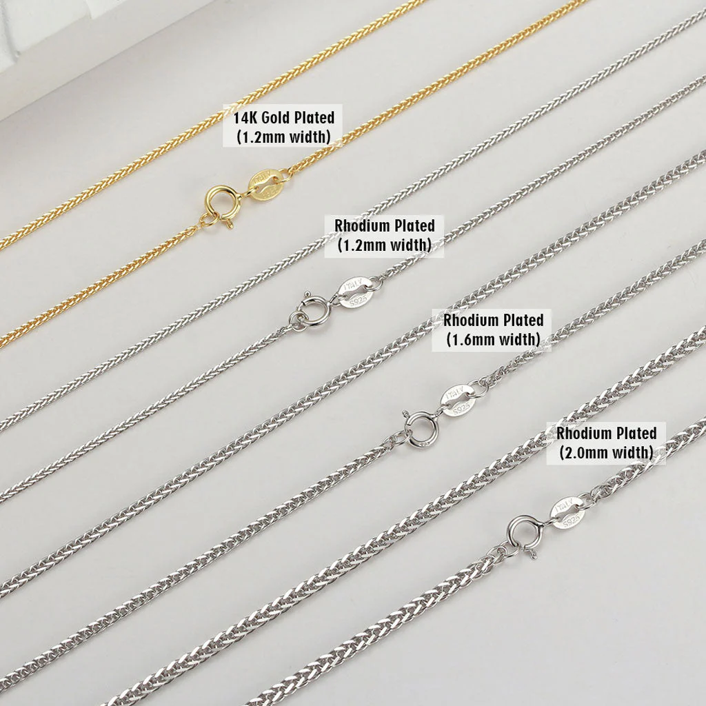 Effortless Chic Pure Color Sterling Silver 1.2MM Wheat Chain NeckLace - Image 4