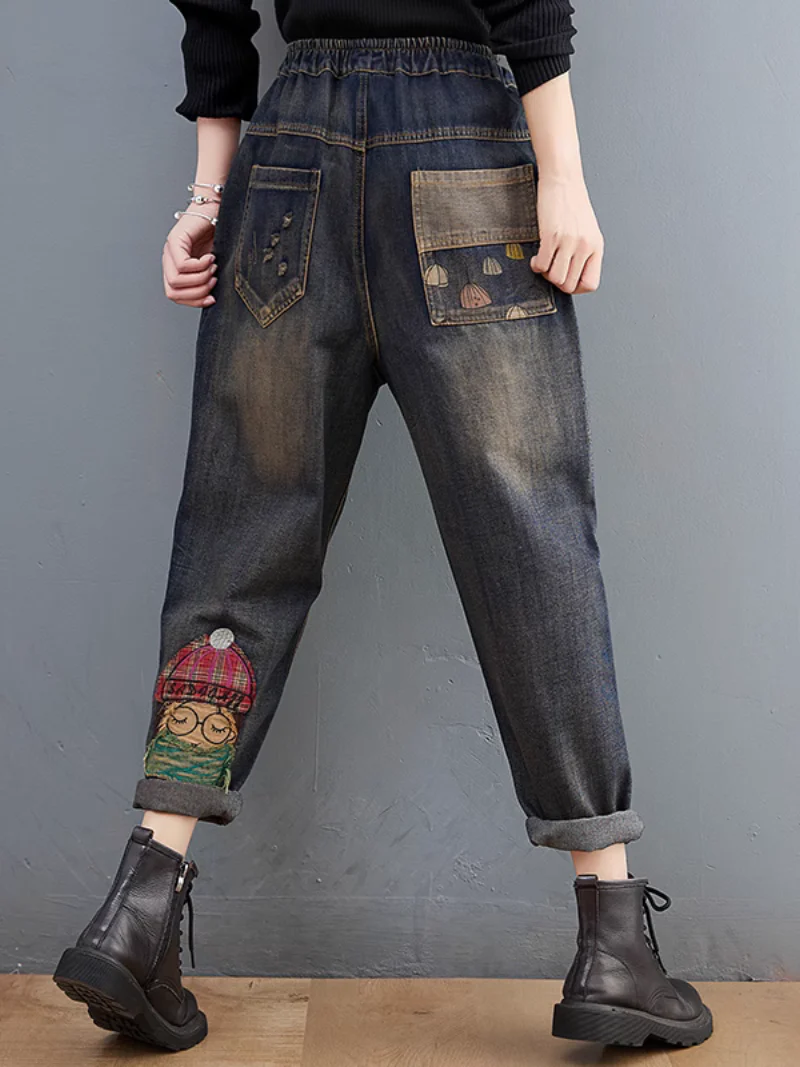 Effortlessly Stylish Cartoon Patch Embroidery Bottom - Image 3