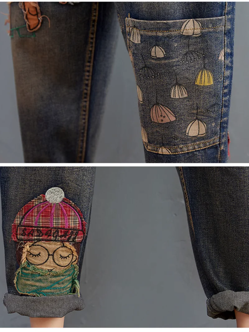 Effortlessly Stylish Cartoon Patch Embroidery Bottom - Image 7