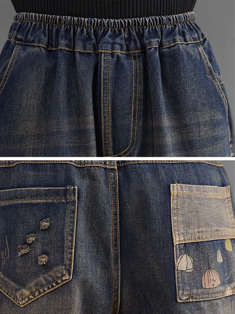 Effortlessly Stylish Cartoon Patch Embroidery Bottom - Image 9