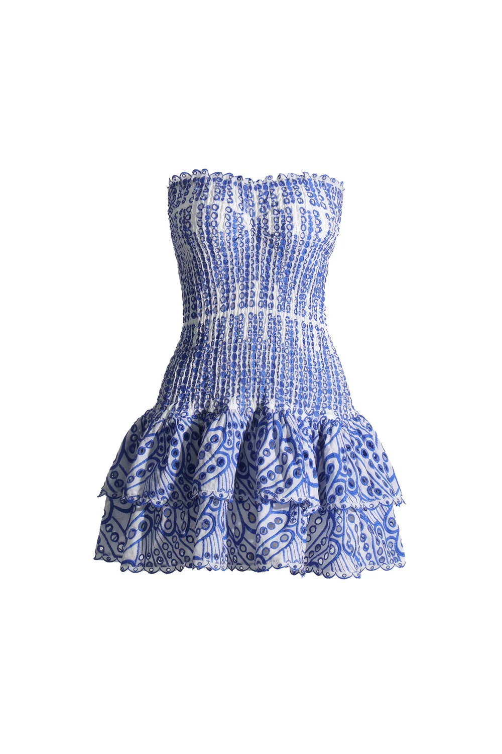 Elastic Sleeveless Mini Dress - Blue - Image 2