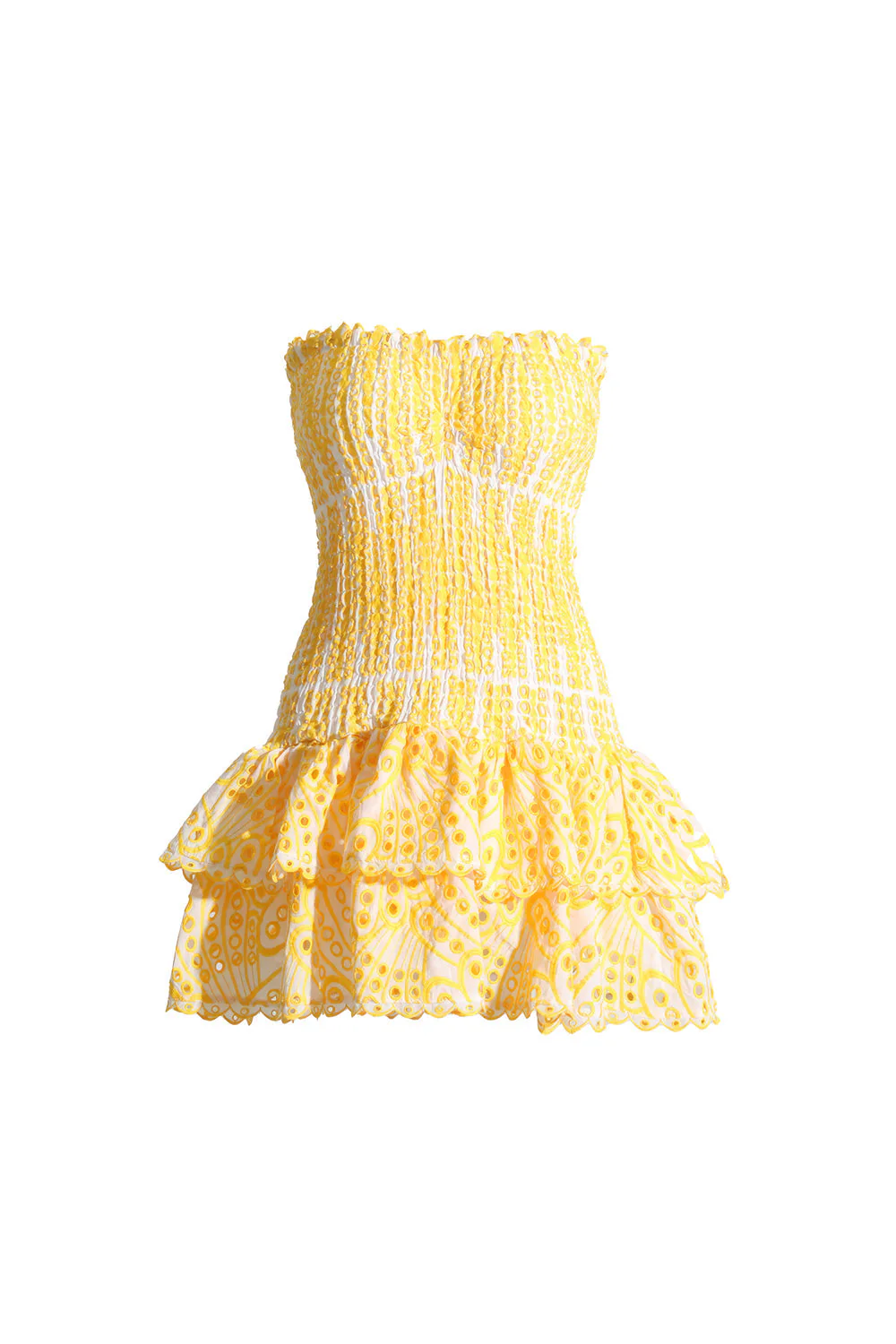 Elastic Sleeveless Mini Dress - YelLow - Image 2