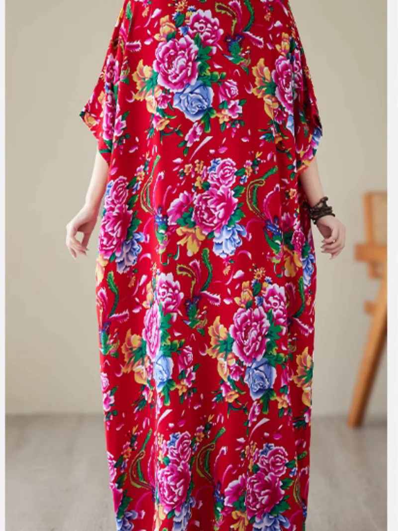 Elegance Cool Flower Kaftan Dress - Image 4