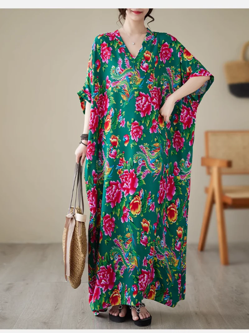 Elegance Cool Flower Kaftan Dress - Image 8