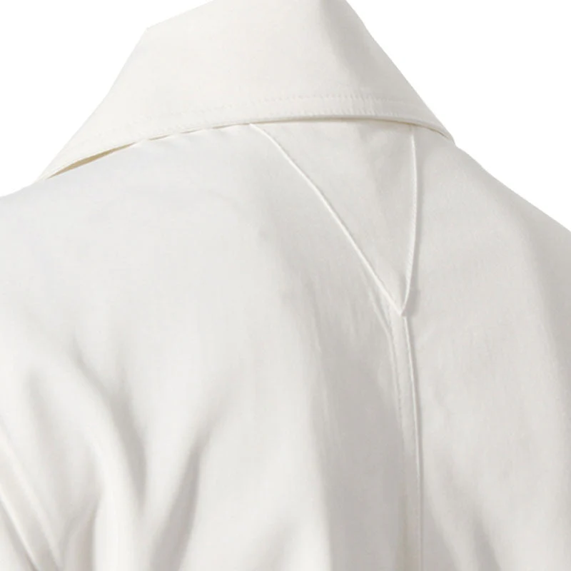 Elegant Drawstring Ruched Collared Long Sleeve Button Up Shirt - Image 4