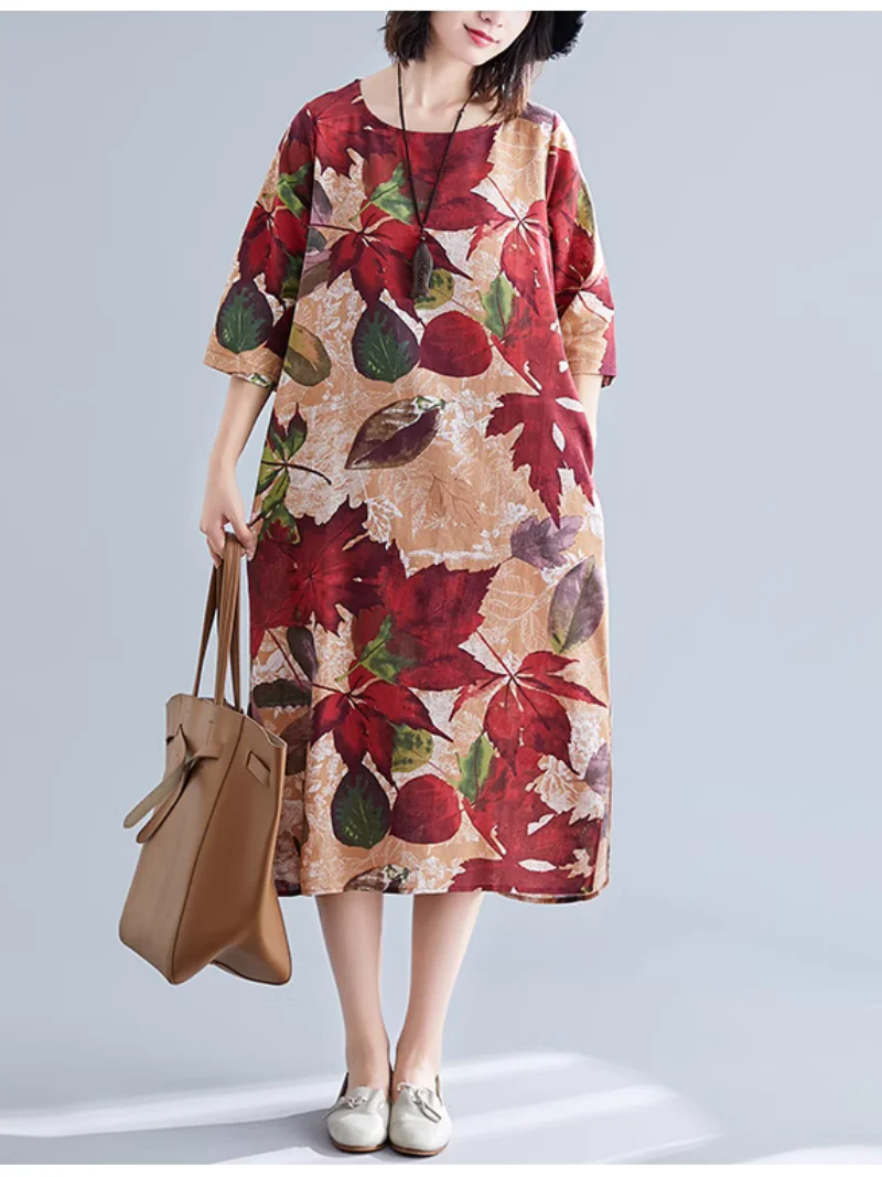 Elegant Grace Printed A-Line Dress - Image 3