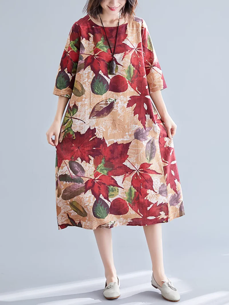 Elegant Grace Printed A-Line Dress - Image 4