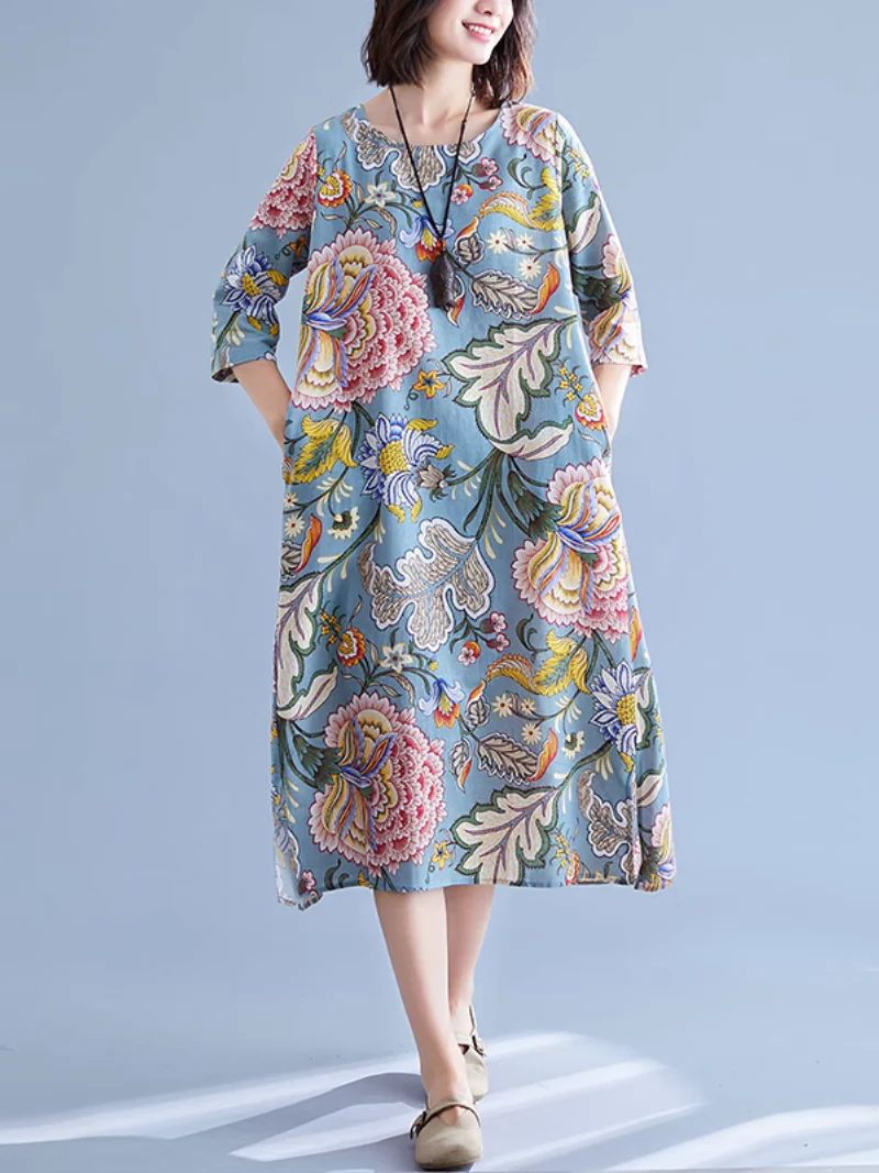 Elegant Grace Printed A-Line Dress - Image 6