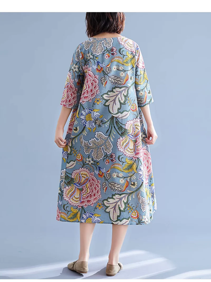 Elegant Grace Printed A-Line Dress - Image 7