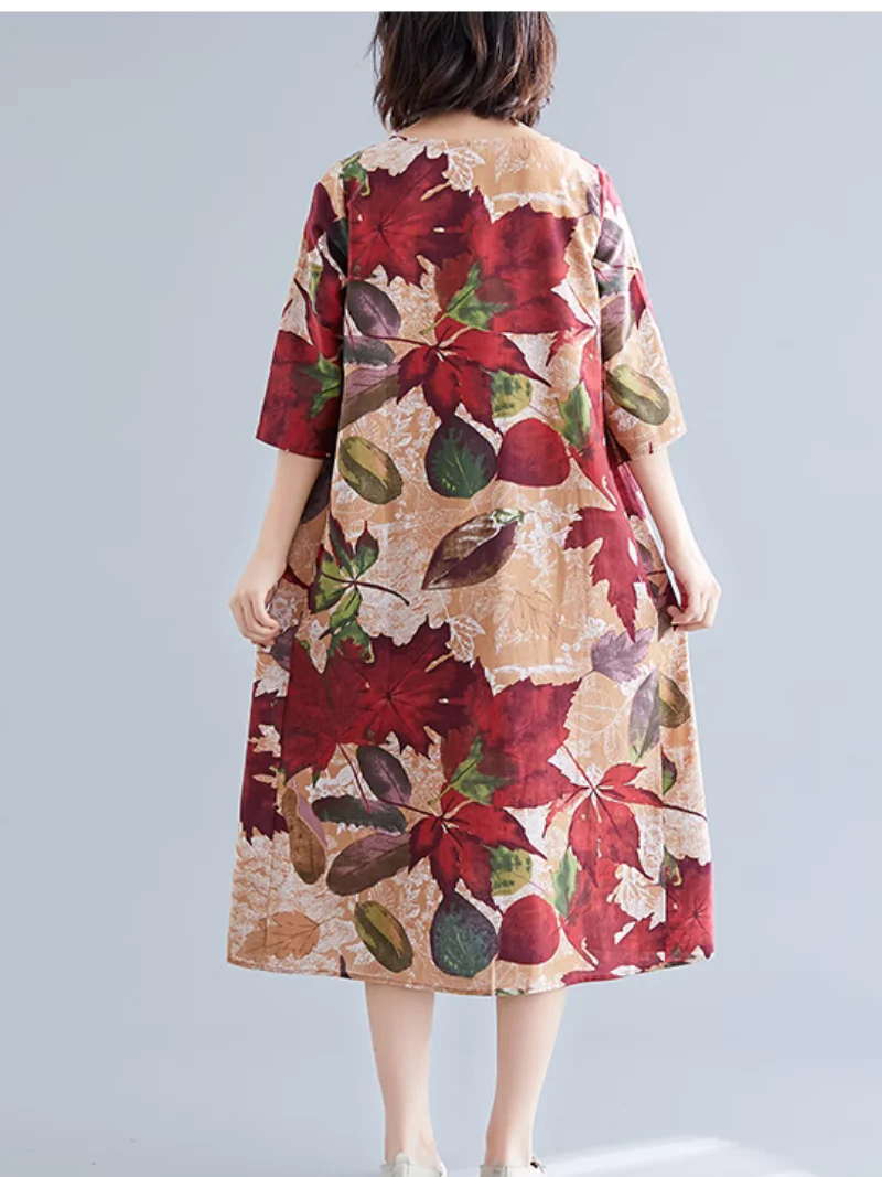 Elegant Grace Printed A-Line Dress - Image 8