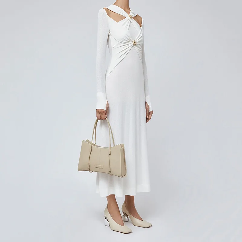 WHITE Long SLEEE MAXI Dress - Image 2