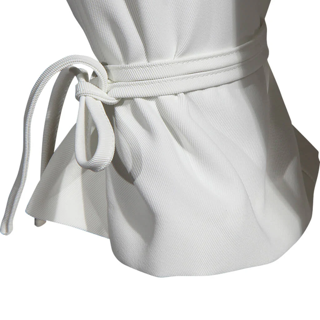 Elegant Solid Color Ankle Tie High Waist Wide Leg Pants - Image 5