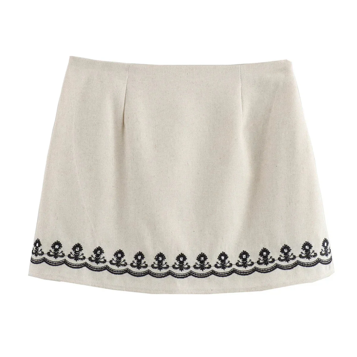 WHITE  EMBROIDERED Mini Skirt and HALTER CROP TOP 2 PEACE SET - Image 12