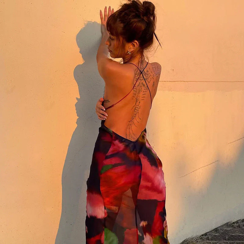 AKANE V NECK Lace PRINTED MAXI Dress - Image 5