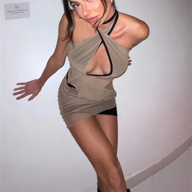 IZUMY Mesh CUT Out TOP and Skirt SET - Image 5