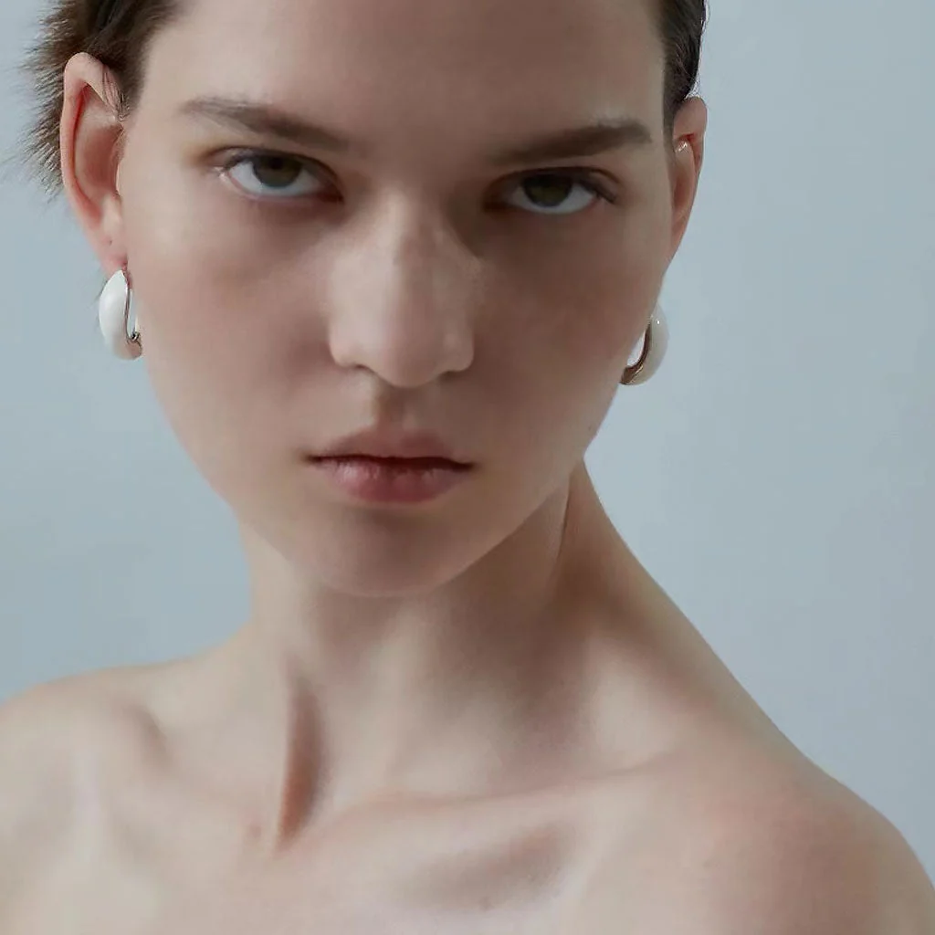 Luxury Metallic Enameled Two Tone Hinged Hoop Earrings - Image 6