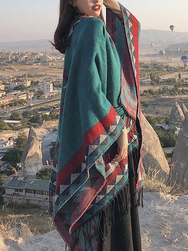 Ethnic Style Front Open Shawl Cardigan - Image 4