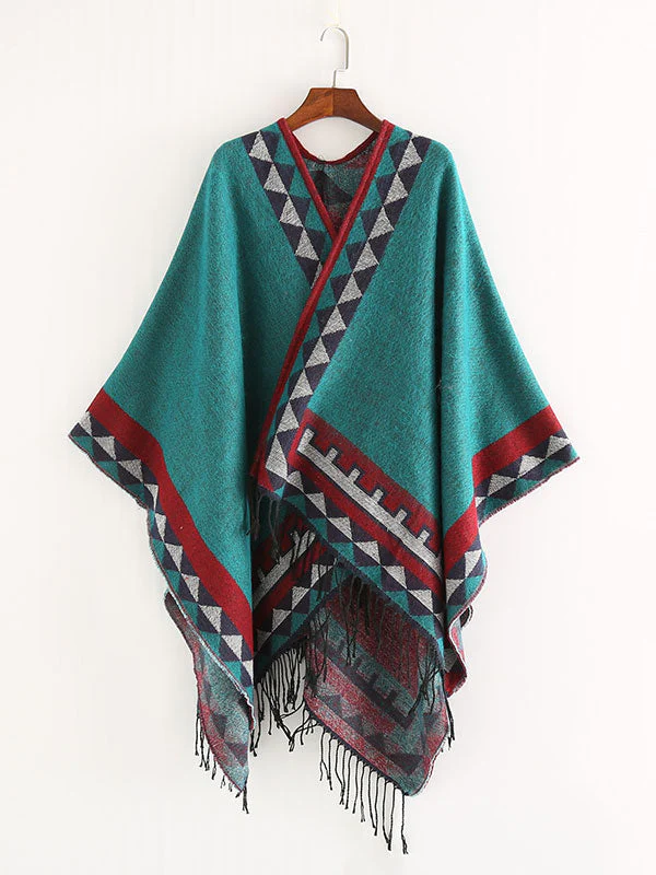 Ethnic Style Front Open Shawl Cardigan - Image 5
