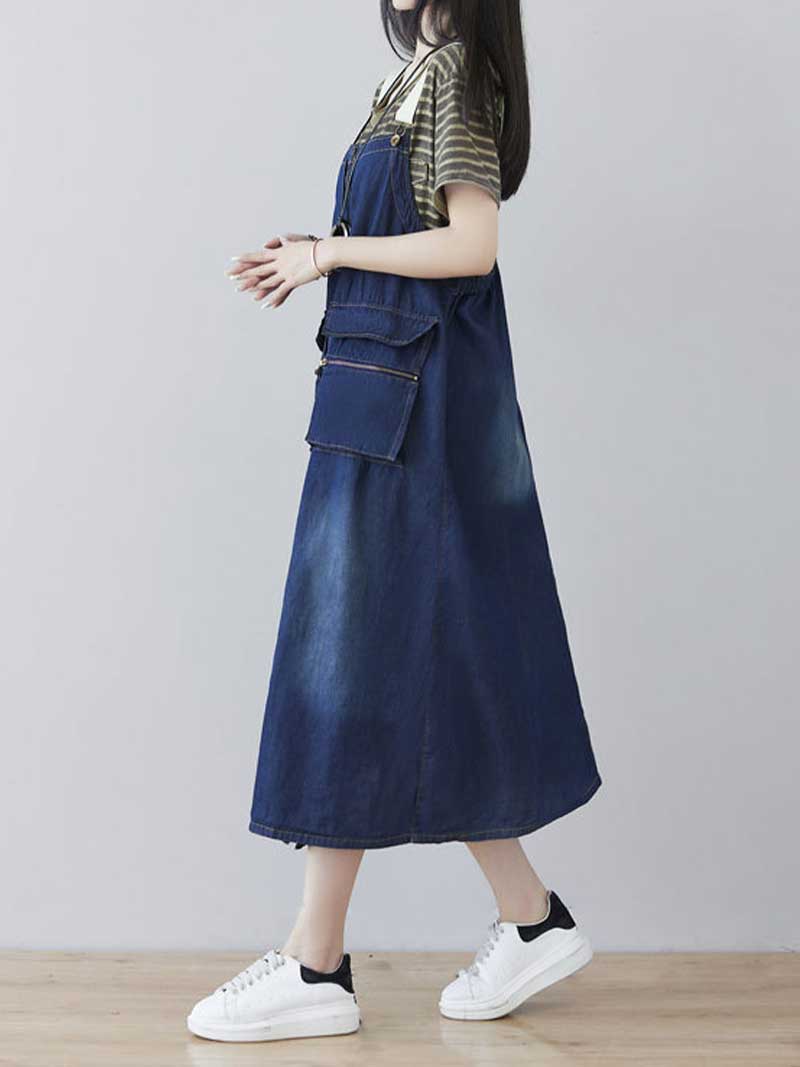 Feel Free Overall Midi Dress - Image 4