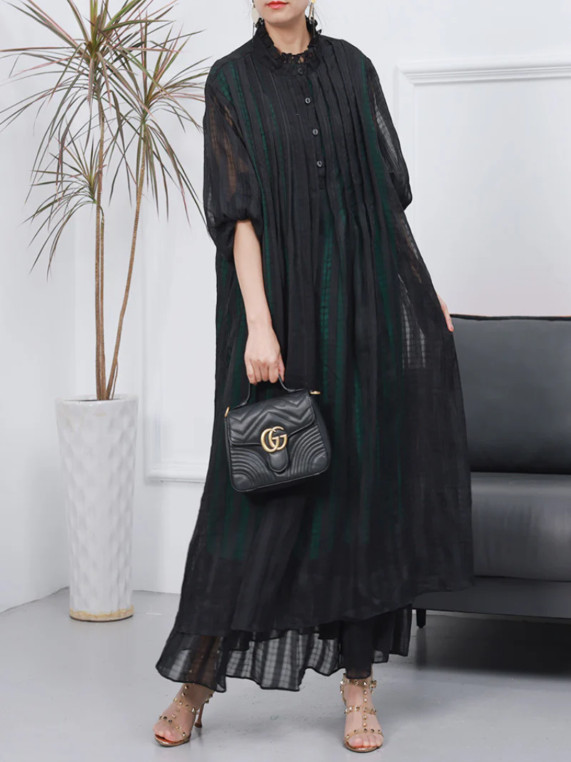 Women  Stylish Long Sleeves Maxi Dress - Image 3