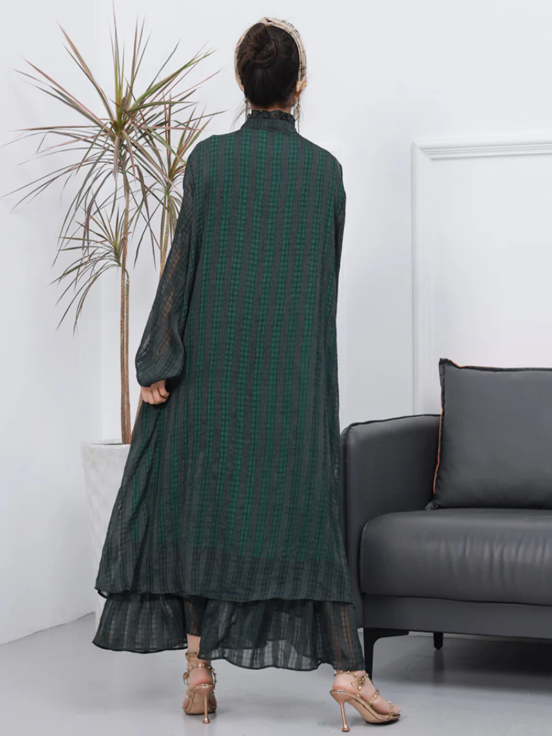 Women  Stylish Long Sleeves Maxi Dress - Image 4
