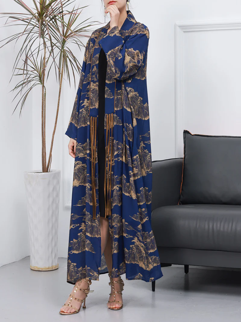 Cardigan Long-sleeved A-Line Front Open kimono - Image 3