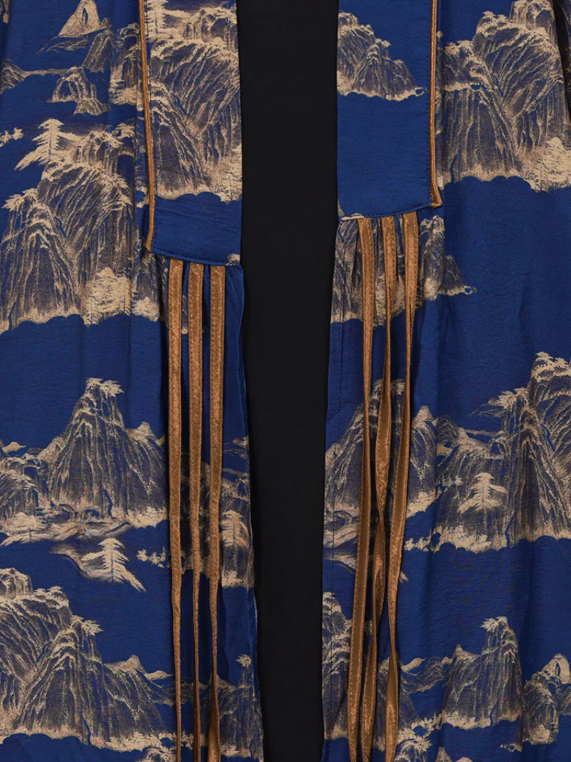 Cardigan Long-sleeved A-Line Front Open kimono - Image 4