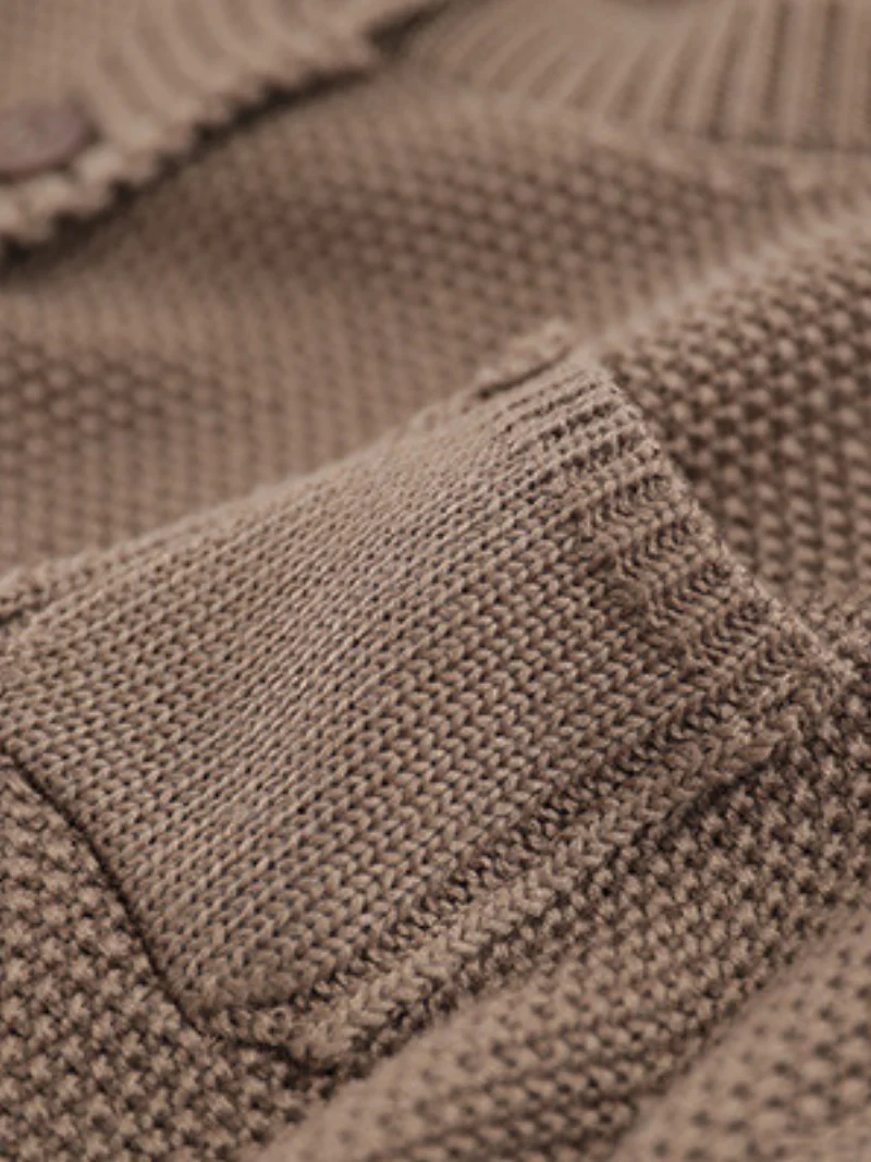 Women Casual Cardigan Long Sleeves  Loose Knitted Button Pocket Jacket - Image 10