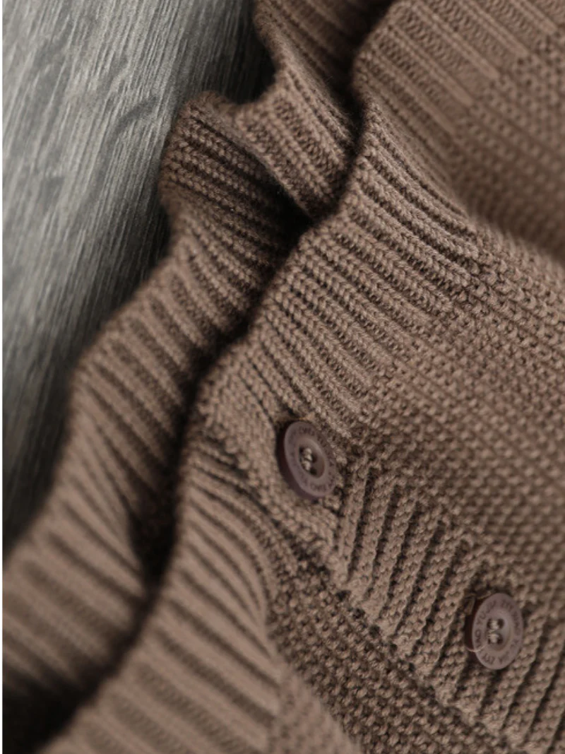 Women Casual Cardigan Long Sleeves  Loose Knitted Button Pocket Jacket - Image 9