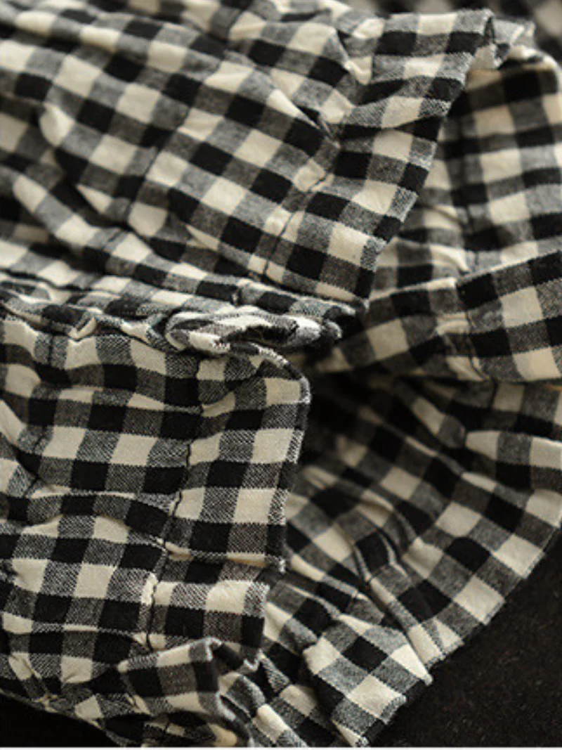 Elastic Waist Plaid Casual Harem Trousers Bottom Pants - Image 9