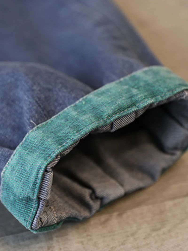 Women Loose Fit  Harem Cotton Denim Jeans Trousers Pants - Image 4