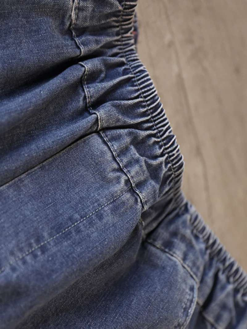 Women Loose Fit  Harem Cotton Denim Jeans Trousers Pants - Image 6
