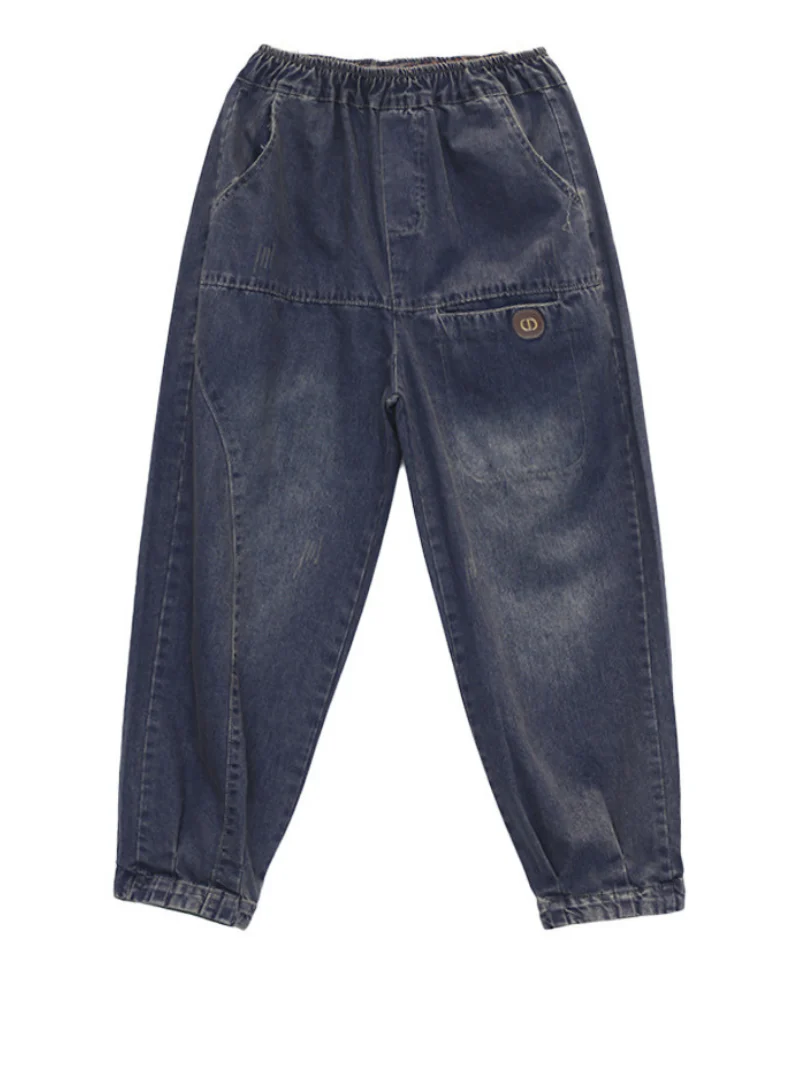 Women Loose Fit  Harem Cotton Denim Jeans Trousers Pants - Image 7