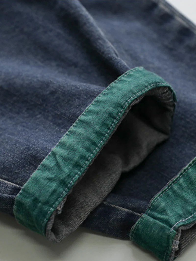 Casual Denim Loose patch Harem Bottom Pants - Image 4
