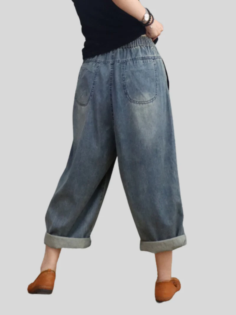 Female Summer Loose Casual Large Size Straight Bottom Pants - Image 4