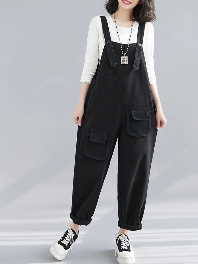 Denim Thin Large Size Loose Harem Dungarees Overalls - Image 2