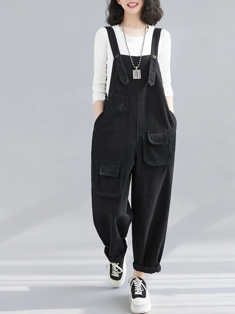Denim Thin Large Size Loose Harem Dungarees Overalls - Image 9