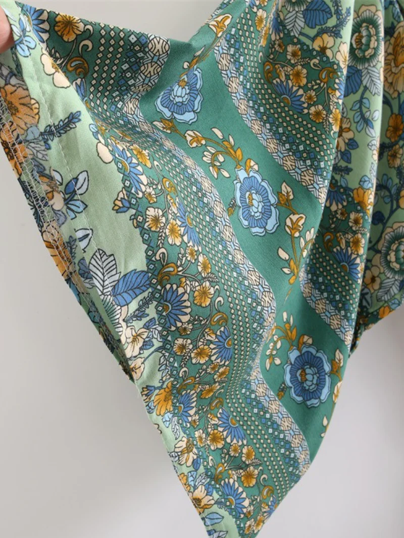 V-Neck Cotton Boheniam Style Kimono Jacket - Image 4