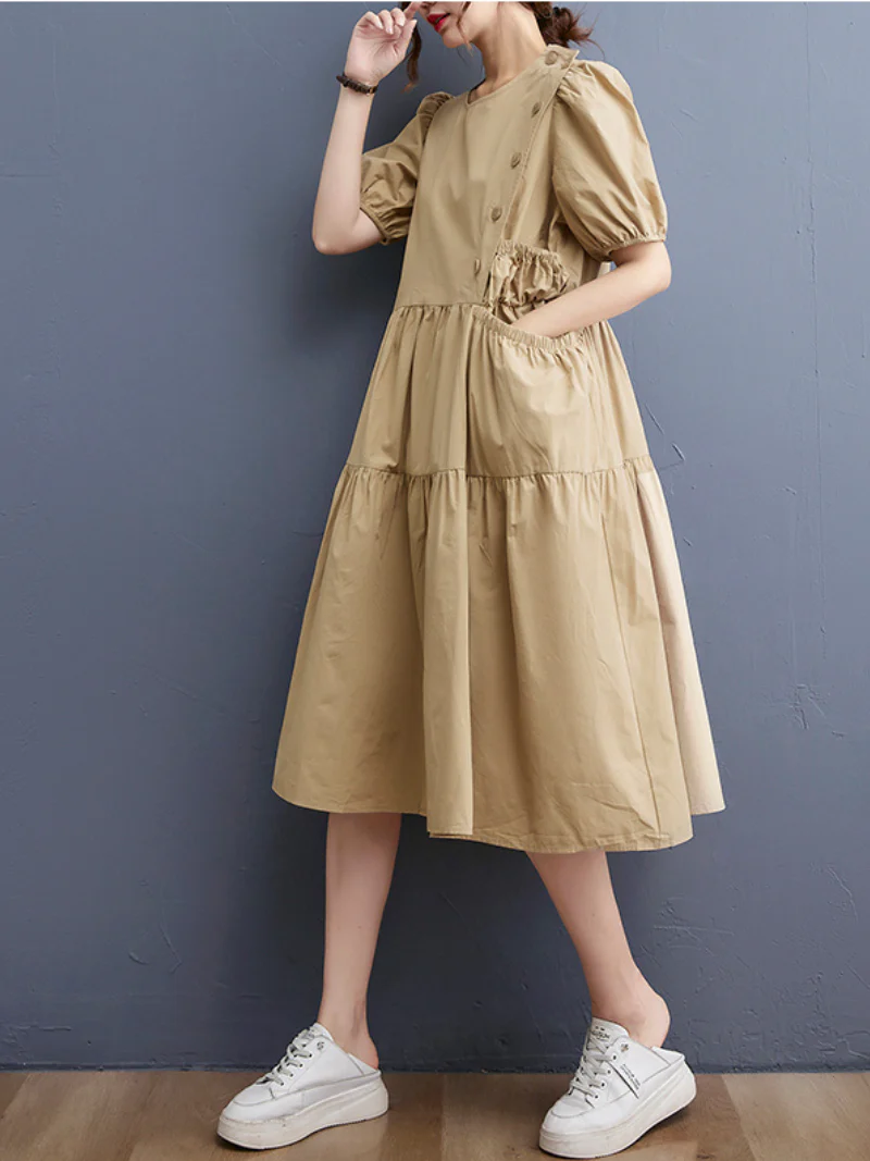 Everybody Love Round Neck Loose A-line Dress - Image 3