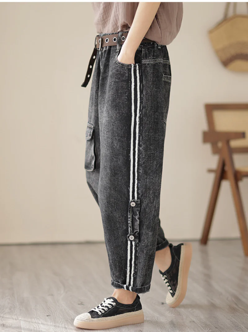 Everybody Loves Denim Elastic Waist Bottom Pants - Image 3