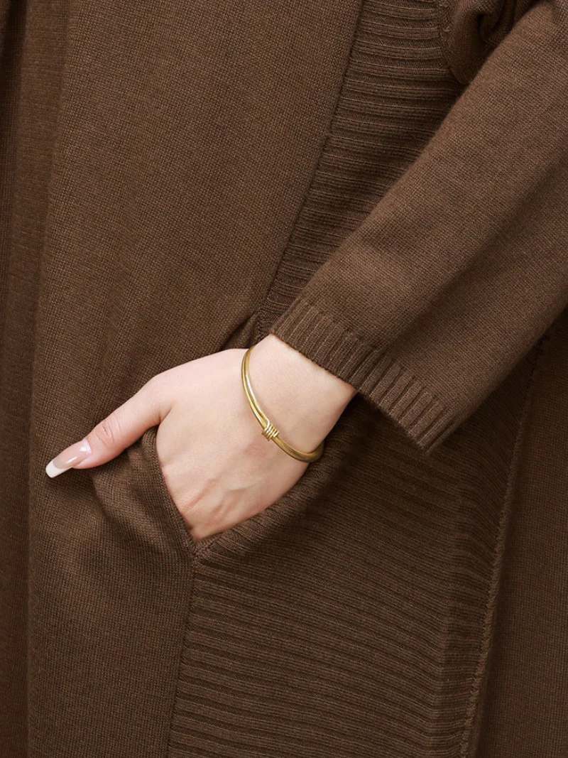 Everyday Luxury Side pocket Cardigan Coat - Image 4