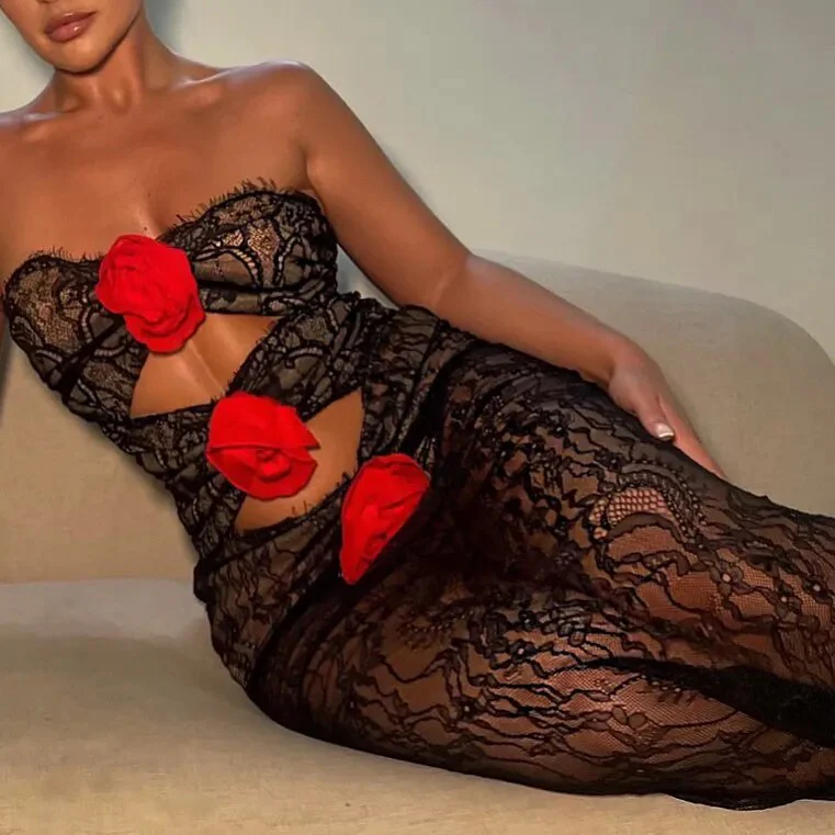 CHANNYA CUT Out SleeveLESS Lace MAXI Dress - Image 6