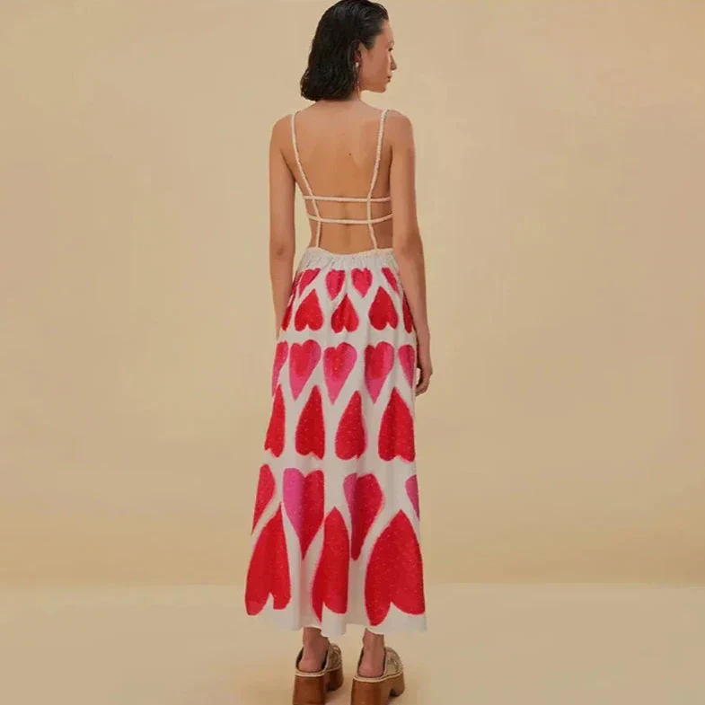 RED HEARTS V ECK SLING Dress - Image 2