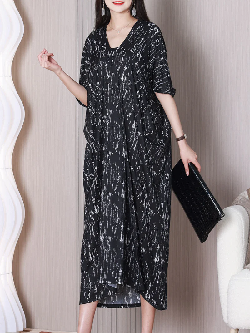 Feel Free Round Neck Loose Midi Dress - Image 2