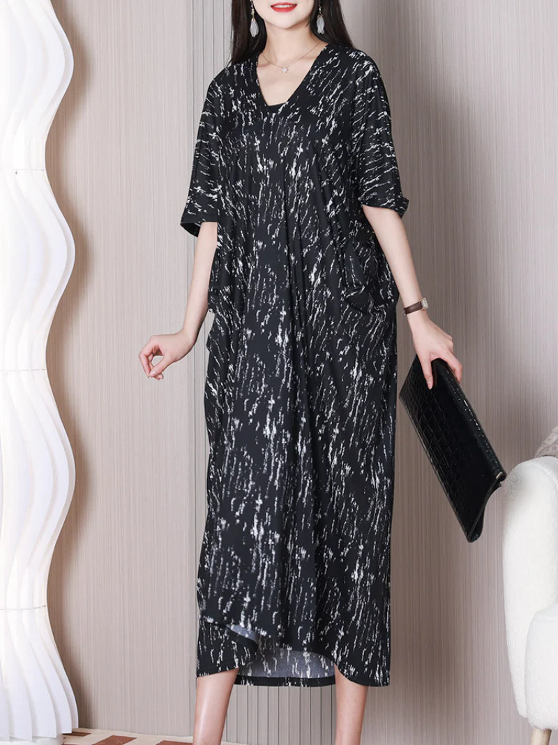 Feel Free Round Neck Loose Midi Dress - Image 3